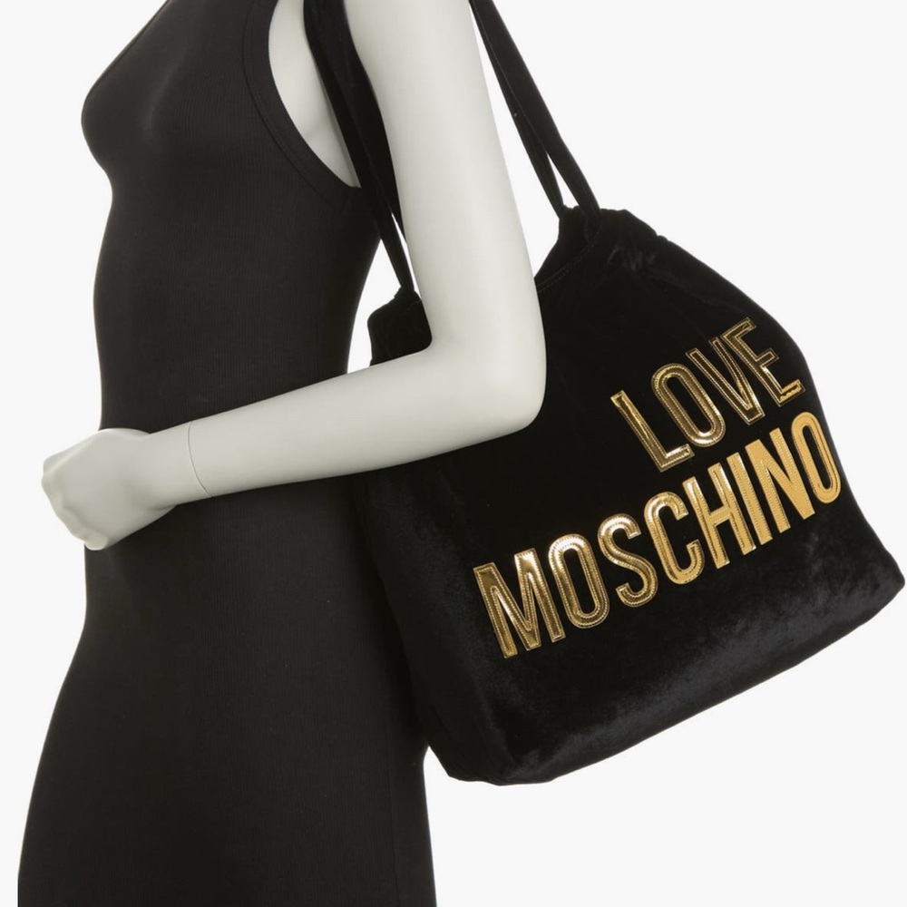Love Moschino Black Tote with Gold Lettering